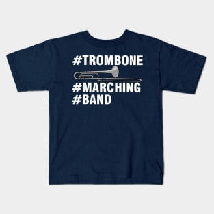 #Trombone #Marching #Band White Text Kids T-Shirt